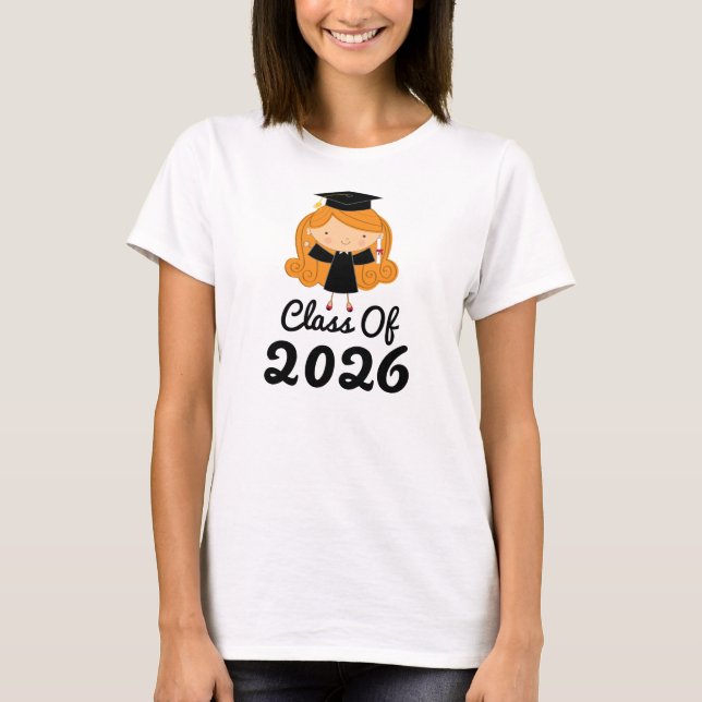 Camiseta Ideia 2026 do presente da graduação para meninas (Frente)