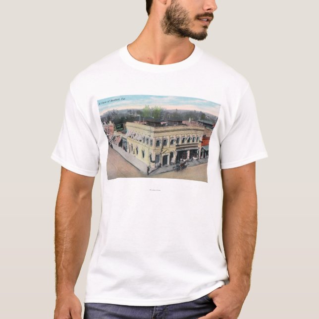 Camiseta Ideia aérea de uma esquina da rua de Hanford (Frente)