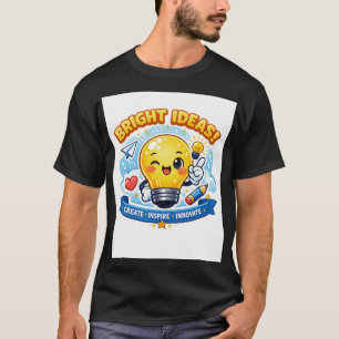 Camiseta Ideia Brilhante: Estilo de Adesivo Divertido e Fof