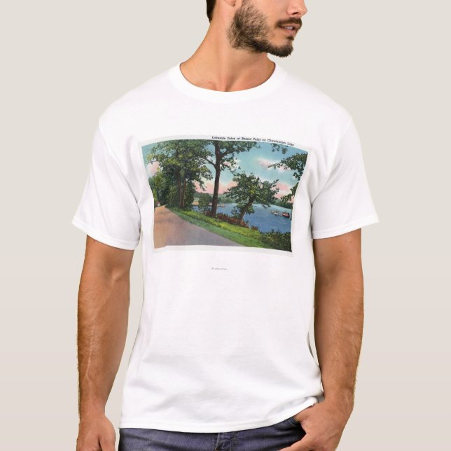 Camiseta Ideia da movimentação da beira do lago ao longo do (Frente)