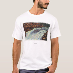 Camiseta Ideia das quedas de salto Salmon da bacia de