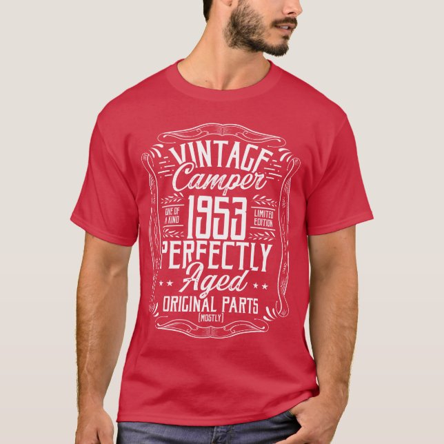 Camiseta Ideia de aniversário de 1953 Camping Scout Camper  (Frente)