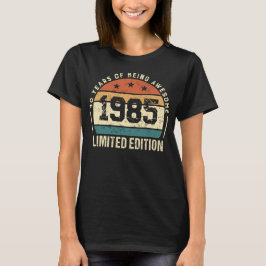 Camiseta Ideia de Aniversário de 40 anos Retrô Vintage 1985
