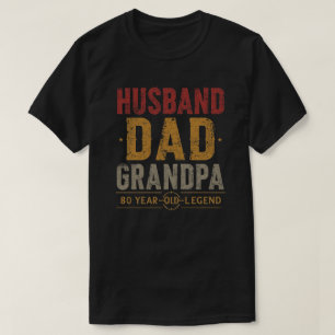Camiseta Ideia de Aniversário do Pai do Avô para Marido Ret