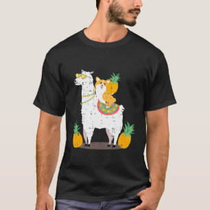 Camiseta Ideia de Aniversário Legal Fofa de Abacaxi Llama C
