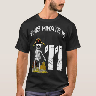 Camiseta Ideia de aniversário para pirata de esqueleto 1