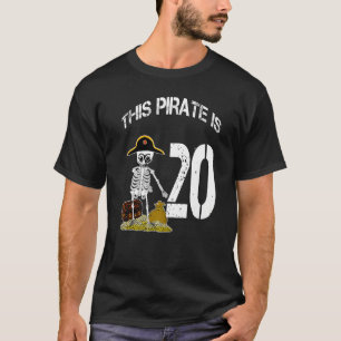 Camiseta Ideia de aniversário para pirata de esqueleto para