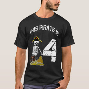 Camiseta Ideia de aniversário para pirata de esqueleto para