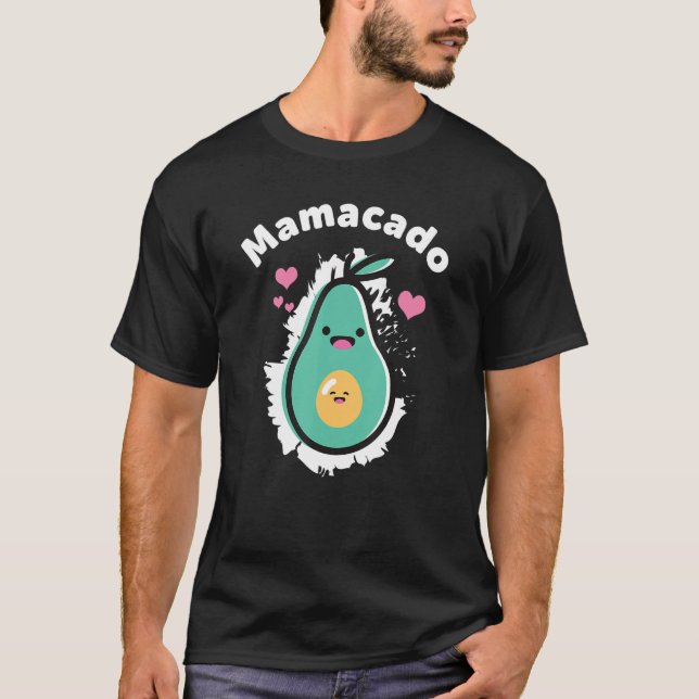Camiseta Ideia de anúncio de gravidez Mãe Avocado Mama Mãe (Frente)