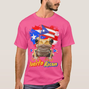 Camiseta Ideia De Bandeira De Porto Rico Para Com Sapo Coqu