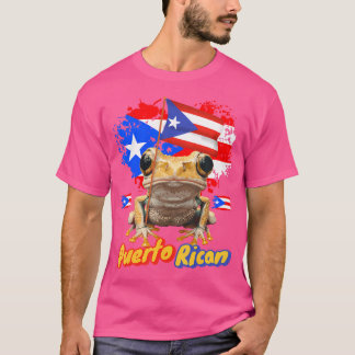 Camiseta Ideia De Bandeira De Porto Rico Para Com Sapo Coqu