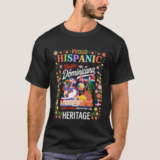 Camiseta Ideia de Bandeira do Mês da Herança Hispânica Domi
