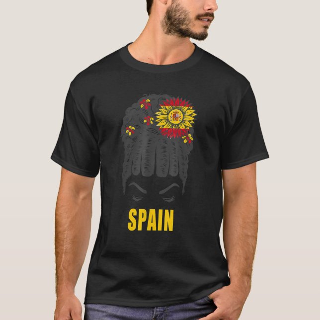 Camiseta Ideia De Bandeira Espanhola Para Mulheres Crianças (Frente)