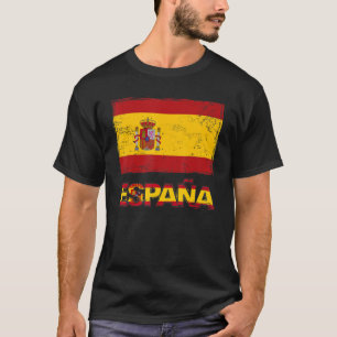 Camiseta Ideia De Bandeira Espanhola Para Mulheres e Crianç