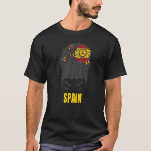 Camiseta Ideia De Bandeira Espanhola Para Mulheres e Crianç