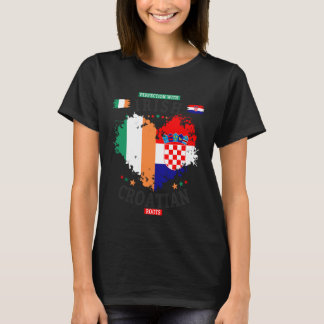 Camiseta Ideia de bandeira irlandesa croata para mulheres &