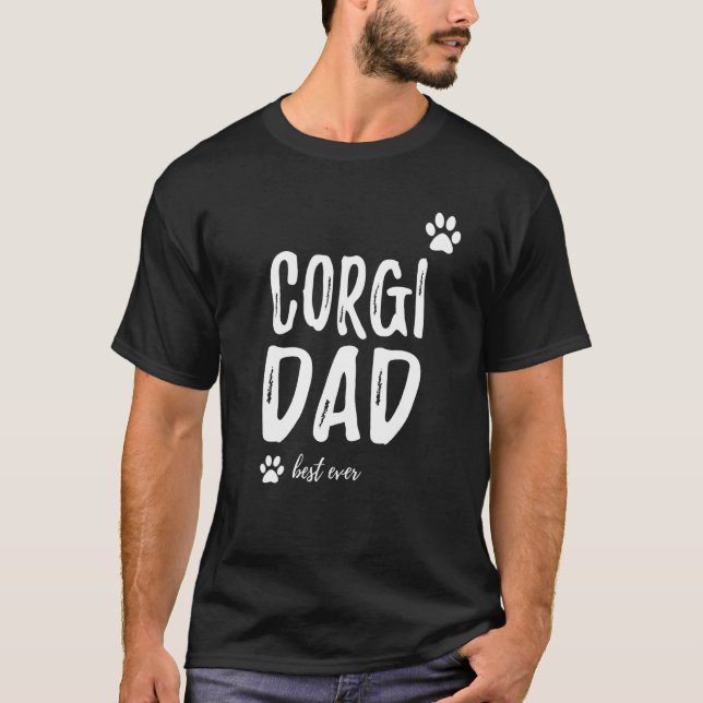 Camiseta Ideia de Cão Corgi Pai Cachorro (Frente)