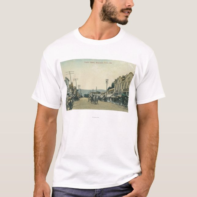 Camiseta Ideia de carruagems do cavalo na rua de Castro (Frente)