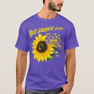 Camiseta Ideia de driver de ônibus de girassol