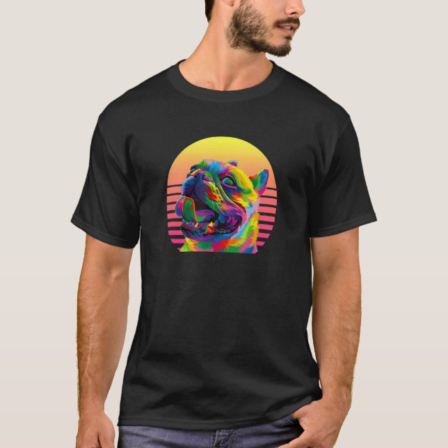Camiseta Ideia de Estilo Vintage Pug (Frente)