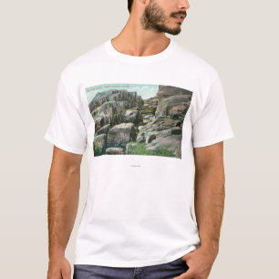 Camiseta Ideia de etapas gigantes de ascensão da rocha em
