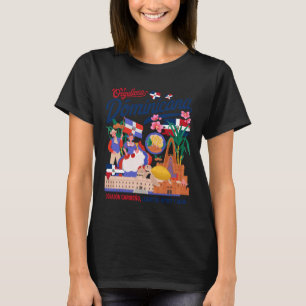 Camiseta Idéia de Fantasia da Bandeira da República Dominic
