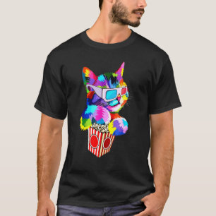 Camiseta Ideia de Gato Pipoca para Gatinho Gato Colorido
