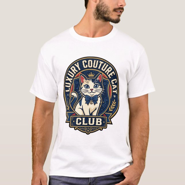 Camiseta Ideia de Presente de Mãe de Gato de Luxo - Couture (Frente)