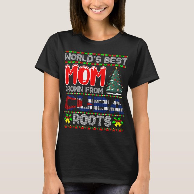 Camiseta Ideia de Presente de Natal para a Mamãe Cubana Sué (Frente)