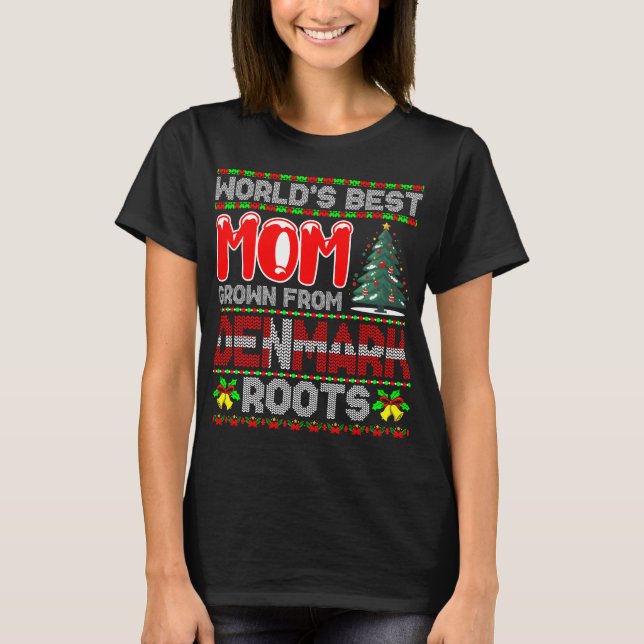 Camiseta Ideia de Presente de Natal para Mãe Dinamarca Suét (Frente)