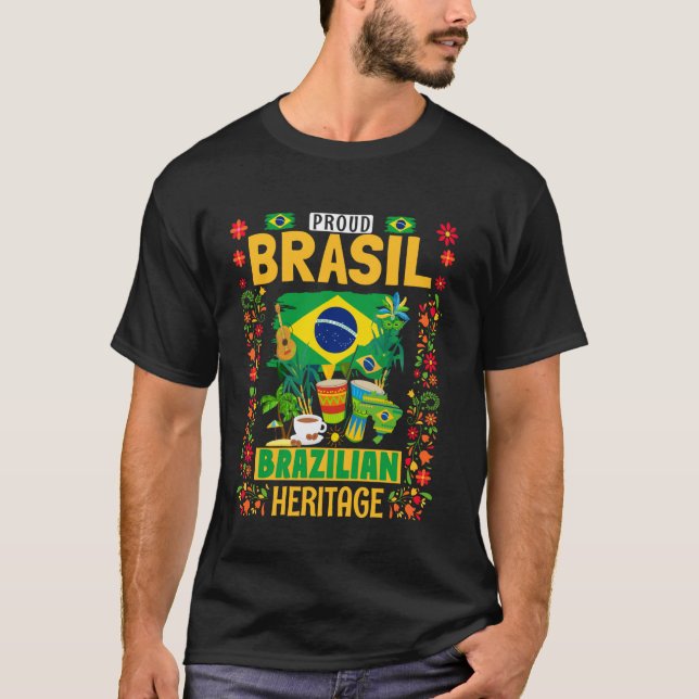 Camiseta Ideia de Roupa com a Bandeira do Brasil para Crian (Frente)