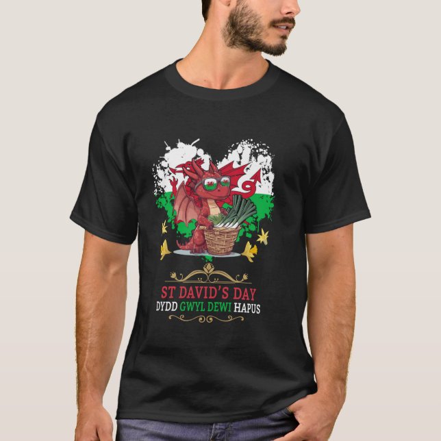 Camiseta Ideia de Roupa da Bandeira do País de Gales para C (Frente)