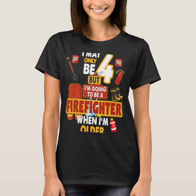 Camiseta Ideia De Roupa De Bombeiro Para Crianças E Rapazes (Frente)