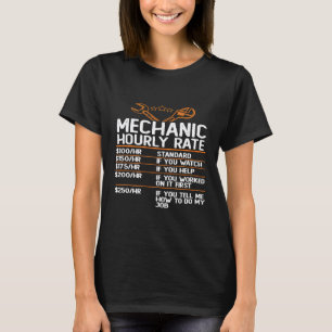 Camiseta Ideia de Taxa Horária de Mecânico