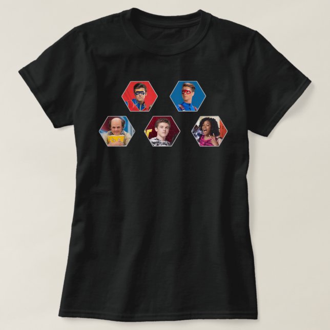 Camiseta Ideia Dif Henry Danger Hexagon Fam de Aniversário (Frente do Design)
