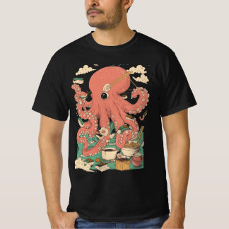 Camiseta Ideia do Dia de os pais Octopus Squid Sushi Gift