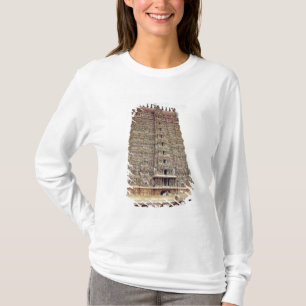 Camiseta Ideia do exterior cinzelado do gopuram sul