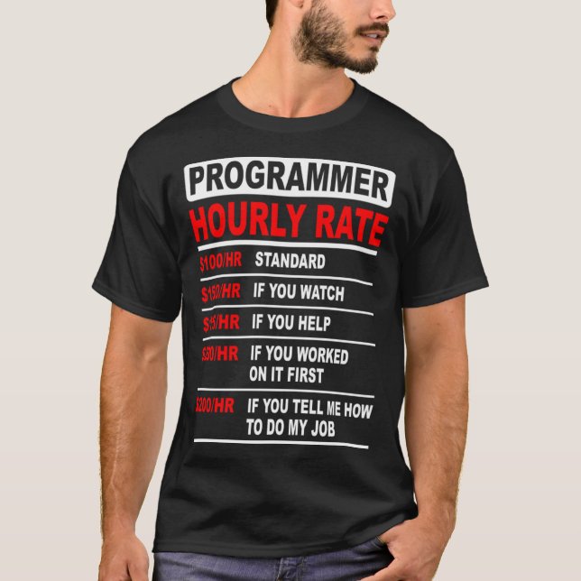 Camiseta Ideia do Finer de Software de Taxa Horária do Prog (Frente)