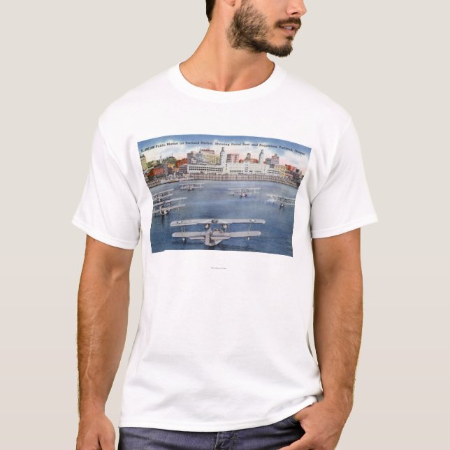 Camiseta Ideia do porto de Portland do mercado público (Frente)