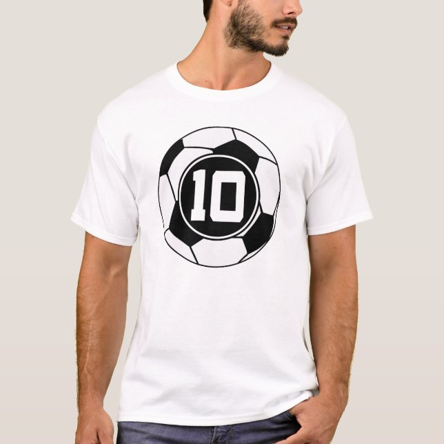 Camiseta Ideia do presente do número 10 do jérsei de (Frente)