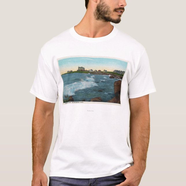Camiseta Ideia do surf baixo das rochas (Frente)