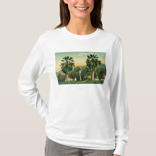 Camiseta Ideia dos primaveras gêmeos de PalmsParaiso, CA (Frente)
