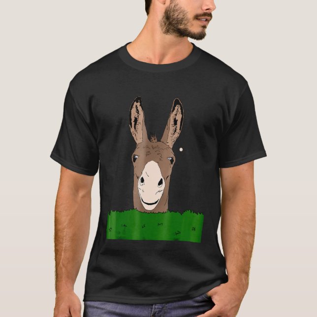 Camiseta Ideia engraçada do rosto de Donkey para Pessoas Hu (Frente)