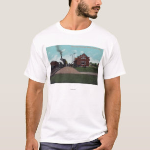 Camiseta Ideia exterior da estação de passageiro da ilha 