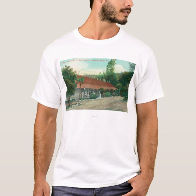 Camiseta Ideia exterior do anexo e das terras do hotel (Frente)
