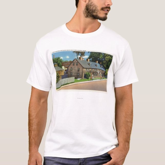 Camiseta Ideia exterior do Ft. Casas ocidentais e de bloco (Frente)