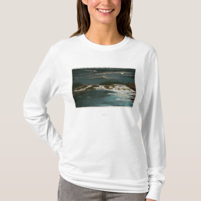 Camiseta Ideia norte da ponte das quedas na noite (Frente)