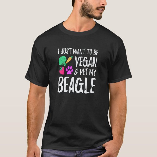 Camiseta Ideia Vegana Vegetariana Mãe de Cachorro Beagle (Frente)