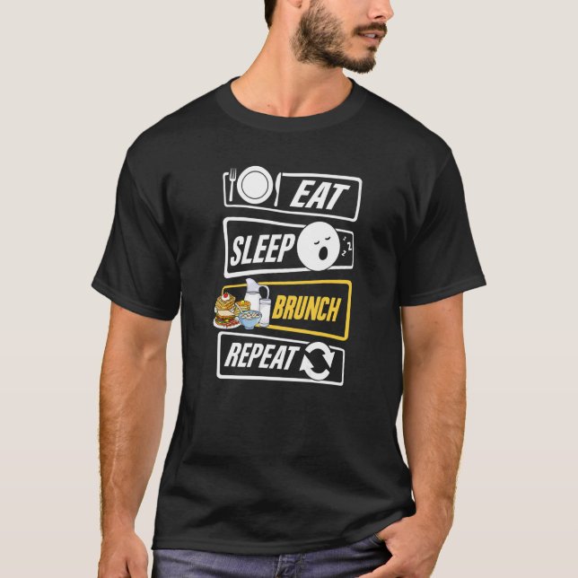 Camiseta Ideias de Brunch Receitas de Comida Mimosa Café da (Frente)
