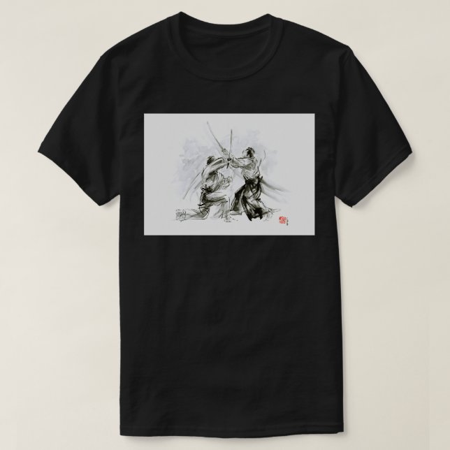 Camiseta Ideias de presentes aikido artes marciais desenho  (Frente do Design)